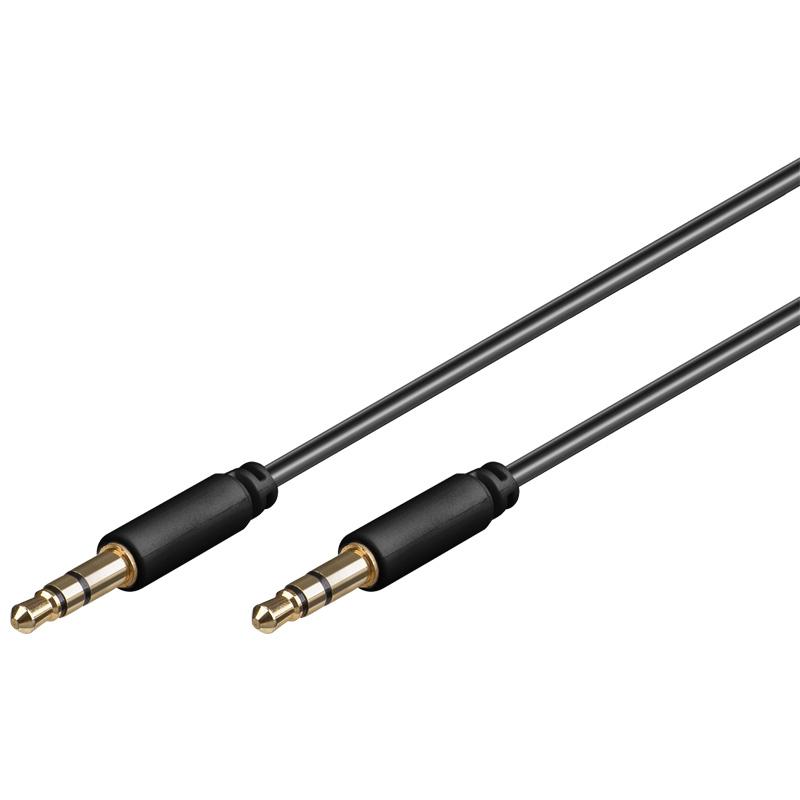 Cordon audio-video jack male 3.5mm stereo / jack male 3.5mm stereo l=0.5m slim