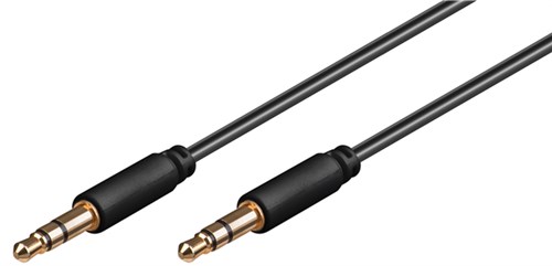 Cordon audio-video jack male 3.5mm stereo / jack male 3.5mm stereo l=0.5m slim