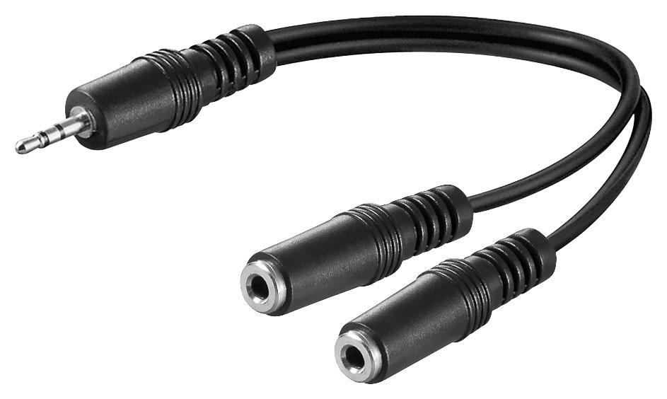 Dédoubleur stéréo 1 jack 3.5 mm stéréo vers jack 3.5 mm x2 stéréo (deux casques sur une prise)