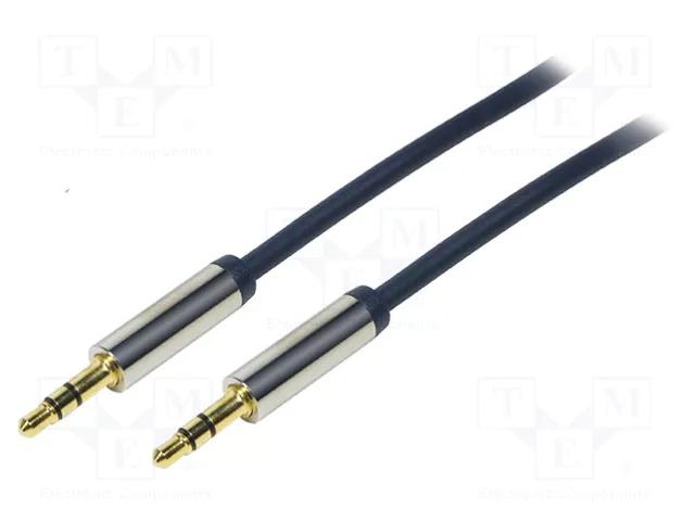 Cable haute qualité jack mâle 3.5mm stéréo / jack mâle 3.5mm stéréo l=0.5m slim