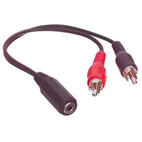 Cordon audio-vidéo jack femelle 3.5mm stéréo / 2 x rca mâle l=0.20m