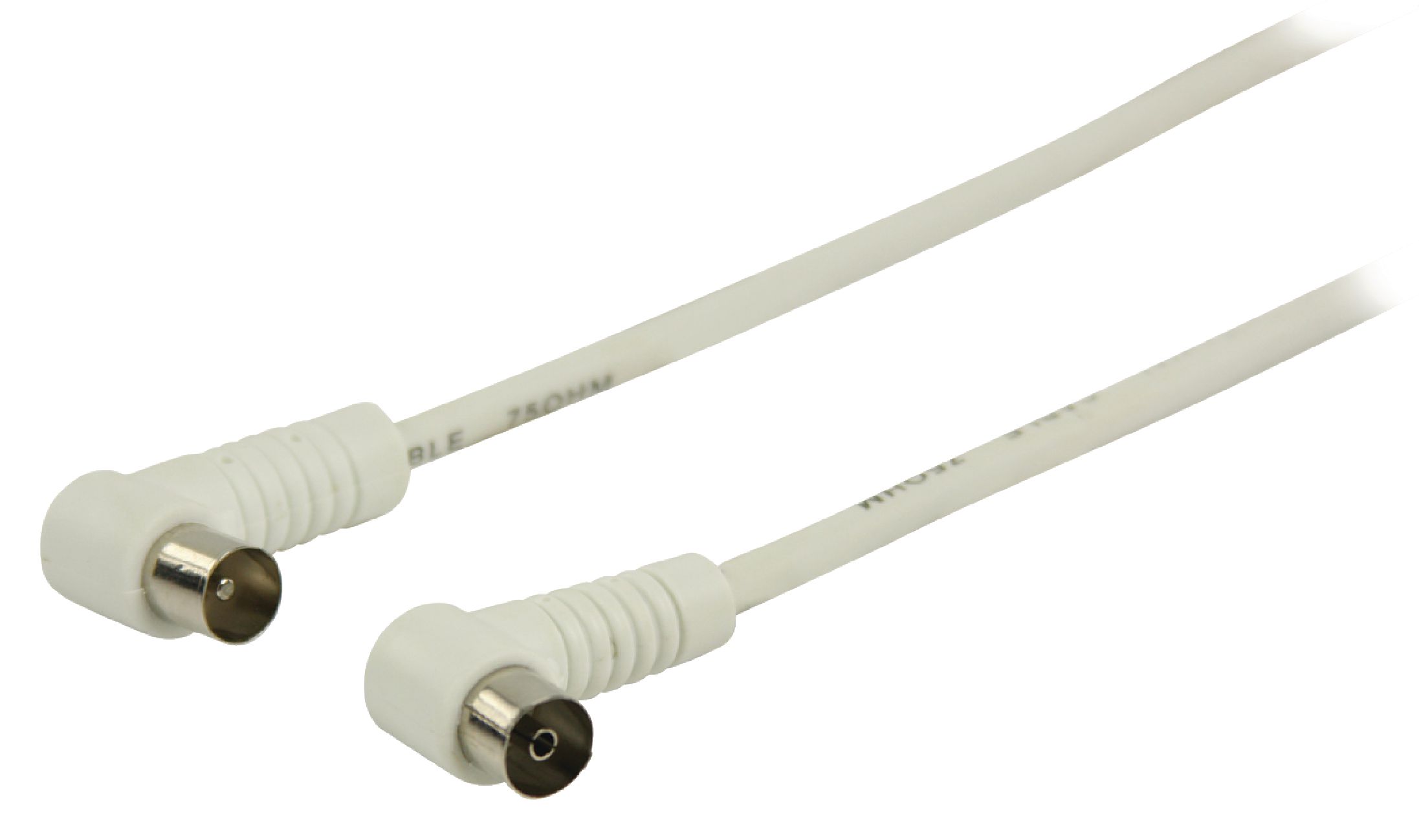 Cordon télévision tv 9.5mm mâle / tv 9.5mm femelle l=5m fiches coudees