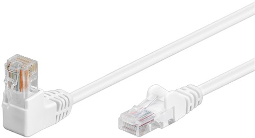 Câble réseau ftp, connecteur rj45. cat 5e (100 mbps), l=1m ....1 x fiche coudée 90°