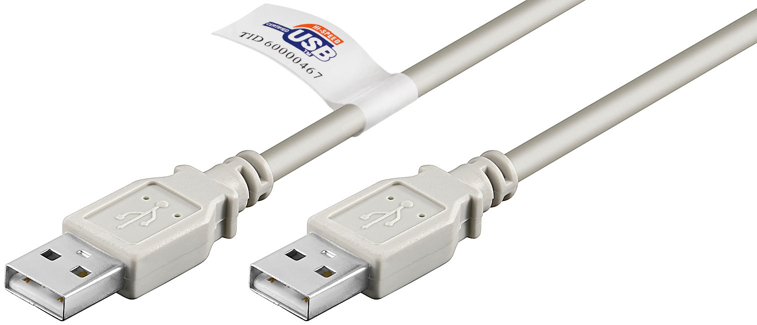 Cordon informatique usb a male 2.0 hi-speed / usb a male 2.0 hi-speed l= 1.80m