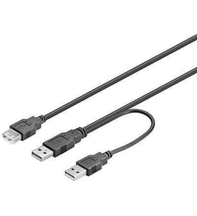 Cordon informatique usb a mâle / usb*a mâle x 2 l=0.30m