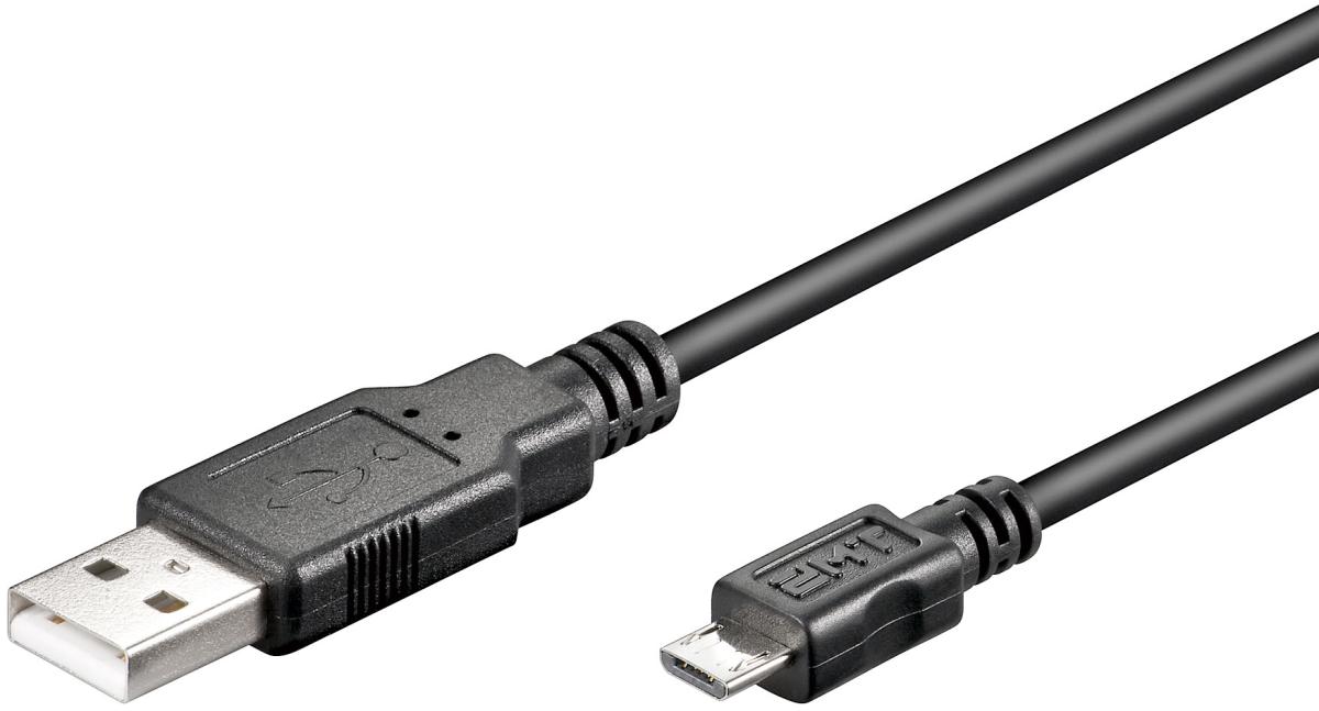 Cordon informatique usb a mâle / micro usb b l=1.8m (standard usb2.0)