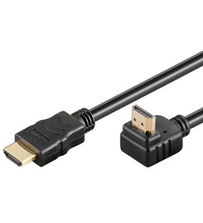 Cordon informatique hdmi 1.4 male droit / hdmi 1.4 male coude l=1.5m