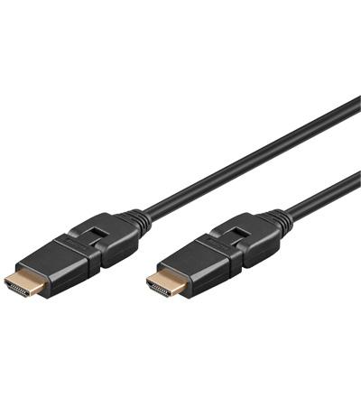 Hdmi 1.4 mâle/mâle (5m) orientable 360 deg.