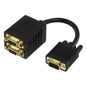 Cordon informatique sub-d 15 hd mâle (vga) / 2 x sub-d 15 hd femelle (vga) l=0.10m m