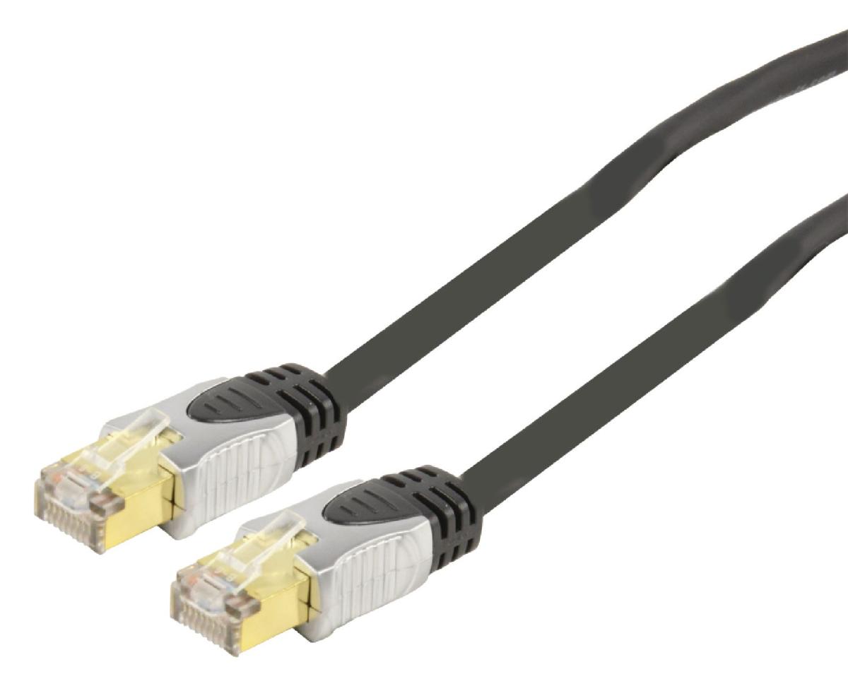 Cordon informatique haut de gamme cat5e droit rj45 male / rj45 male l=3m