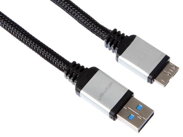 Cordon informatique usb 3.0 / fiche usb a vers fiche micro b usb l= 1.8m