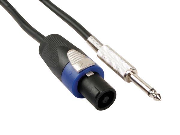 Cordon sono-musique jack male 6.35mm mono / speakon male  l=2m hp (2x2.5mm2)