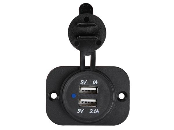 Chargeur de voiture usb encastrable (entrée 12-24 vcc, sortie 5 v 3.1a)