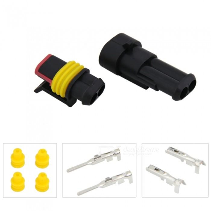 Kit de connecteur etanche ip67 pour cable jusqu'a 1.5mm2 male + femelle avec joint d'etancheite 2 poles