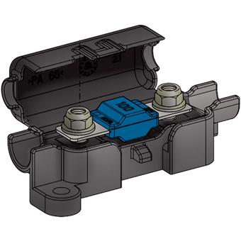 Porte-fusible + fusible 60a max pour connection de panneaux solaires