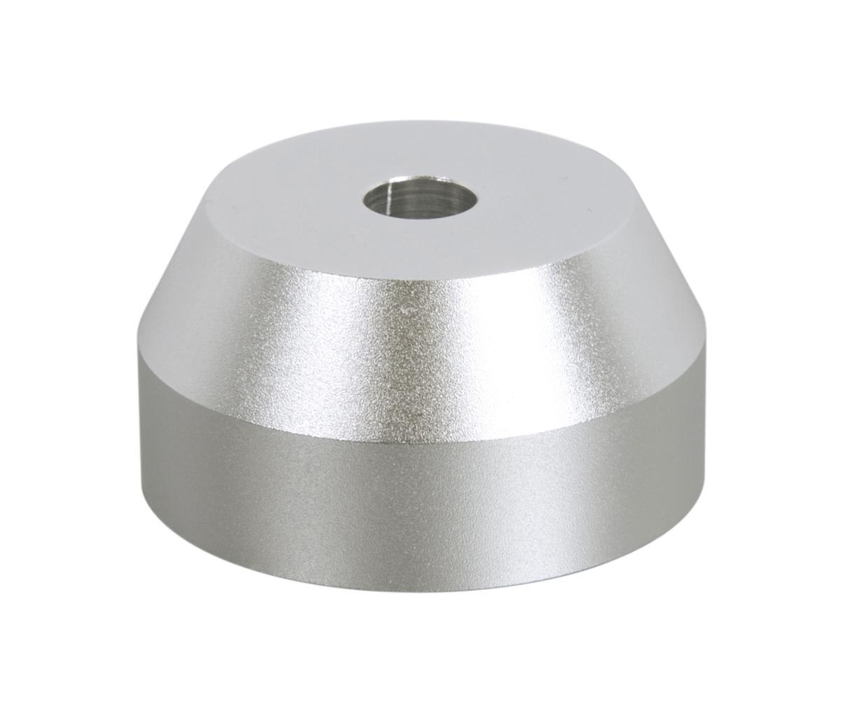 Adaptateur centreur universel en aluminium pour vinyles 45 tours. hauteur 20 mm.