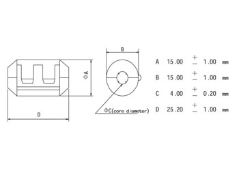 Ferrite pour câble d=4mm