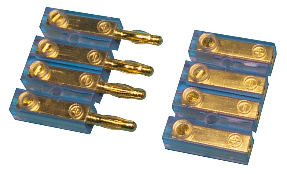 Connecteur male / femelle type banane dorée sorties a vis 4 voies pour cable diamètre max : 4 mm2