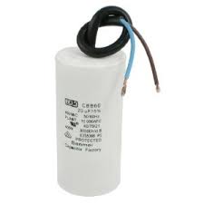 Condensateur permanent pour moteur electriques, pompes, ventilateurs,sorties a fils 1.5uf 450v 25x51mm