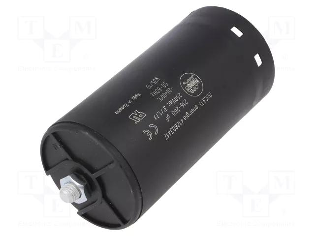 Condensateur demarrage moteur a cosses 240uf 250v 52x105mm + filetage m8