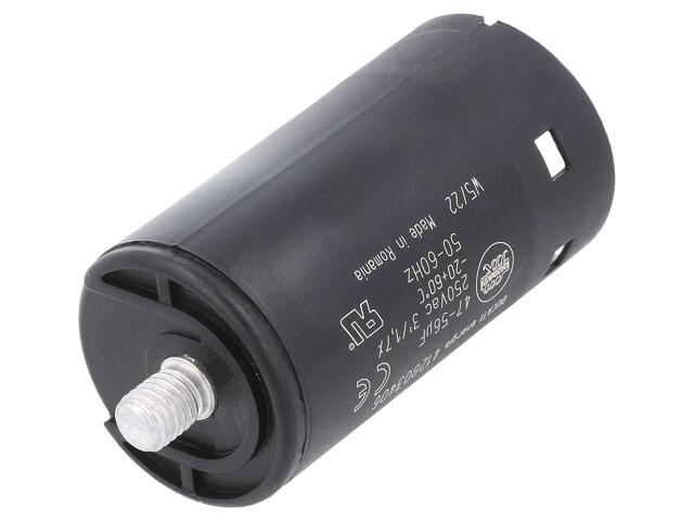 Condensateur demarrage moteur a cosses 50uf 250vac 36.5x68.5mm + filetage m8