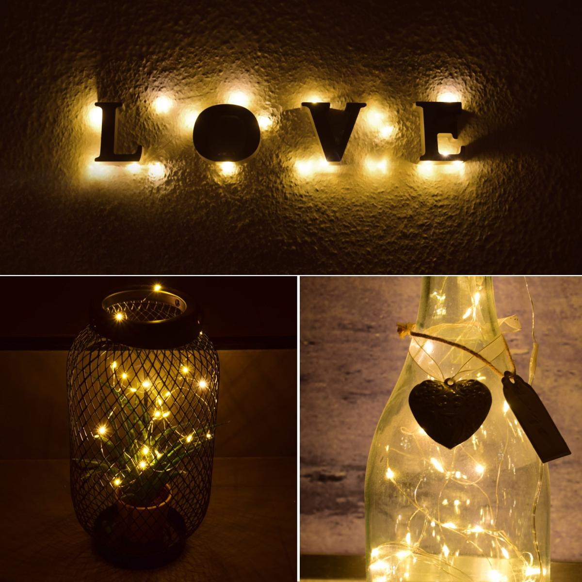 Guirlande lumineuse à leds extérieur - 80 leds - ip44 - 8m - blanc chaud - à piles (3xaa)