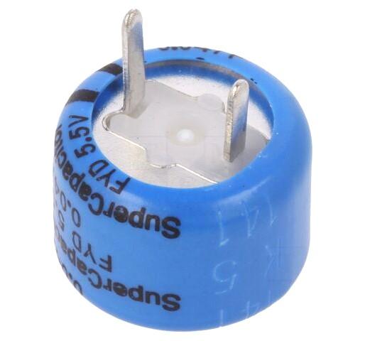 Condensateur mémoire super condensateur; tht; 0,047f; 5,5vdc; -20÷80%; trame: 5,08mm