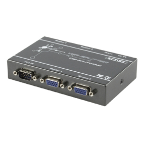 Repartiteur vga professionnel 4 ports könig permet de visualiser une entrée sur 4 x écrans simultanément
