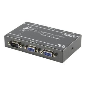 Repartiteur vga professionnel 4 ports könig permet de visualiser une entrée sur 4 x écrans simultanément