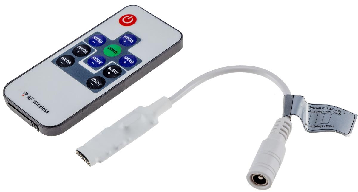 Contrôleur rgb avec télécommande pour bande led 12/24vdc 72w max