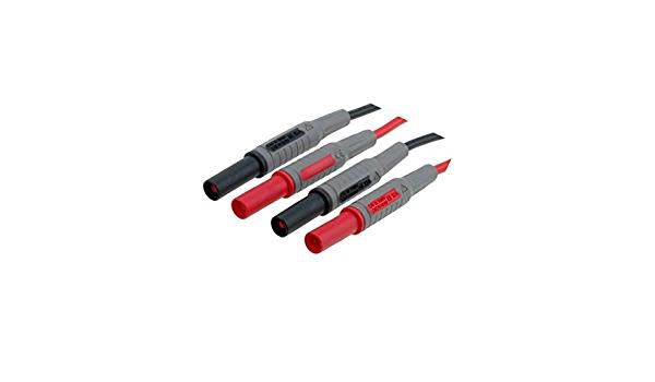 Jeu de cordon de mesure fiche banane 4 mm mâle/mâle - en61010 1000v cat3 , en61010 600v cat4  10a - l= 100cm