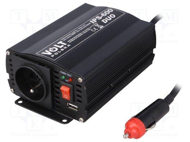 Convertisseur 12-24vdc /230vac 300 watts  (sinusoïde modifiée) + sortie usb