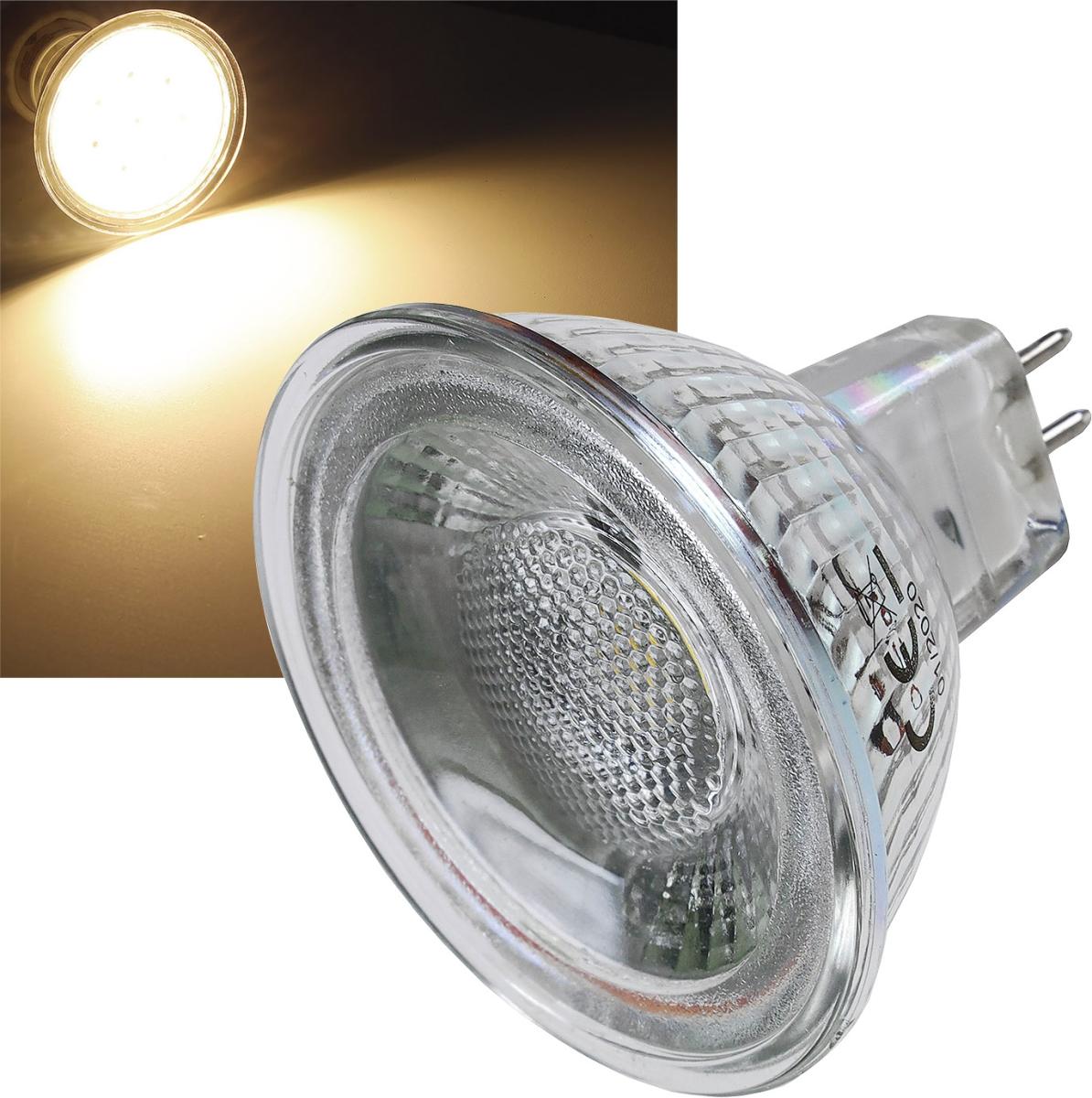 Ampoule mr16 gu5.3 led 3w blanc chaud - 3000°k - 250 lm - 12v - 36°