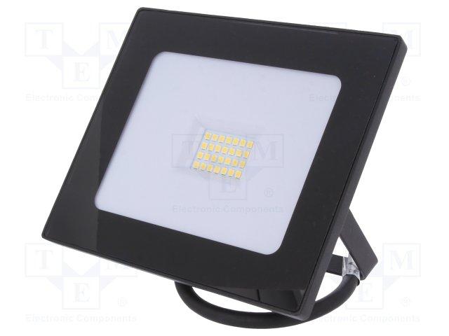 Projecteur led pour l'extérieur 20w blanc froid 6500°k noir ip65 230v 1600 lumens