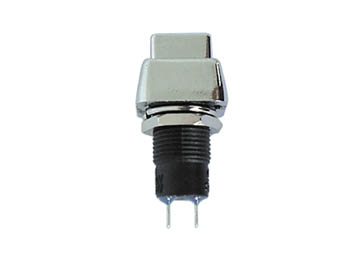 Inter à poussoir 1 t impulsion off-(on) 1a/ 250v d=10mm touche carré 10 x 10mm