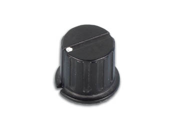 Bouton plastique noir d=24mm h=20mm