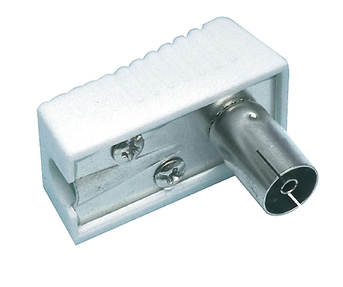 Blister de 2 x fiches tv femelle 9.5mm coudes