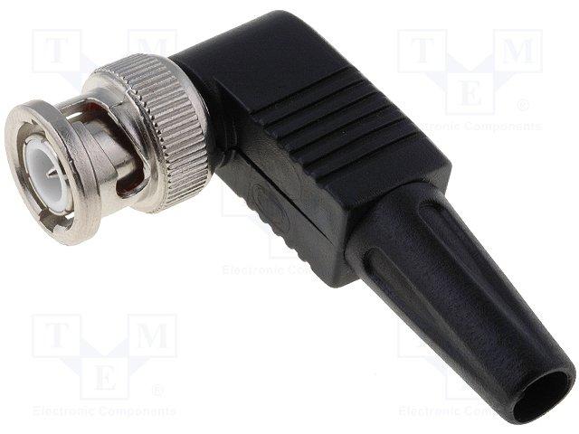 Blister de 2 x fiche bnc mâle à visser coudé 90°