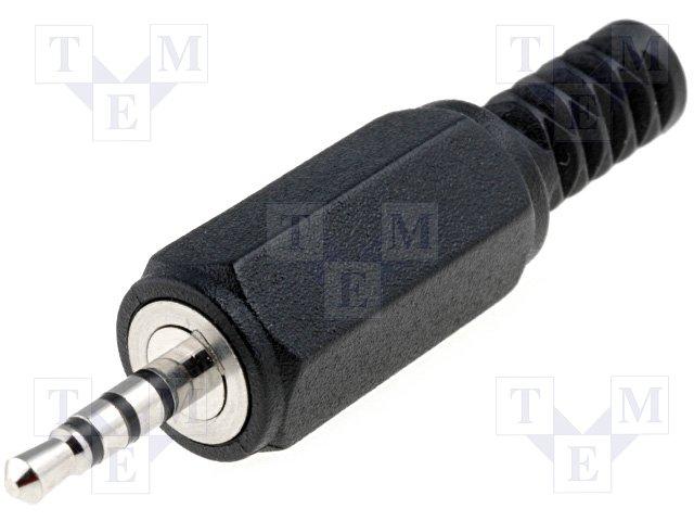 Fiche jack 2.5mm male 4 poles standard