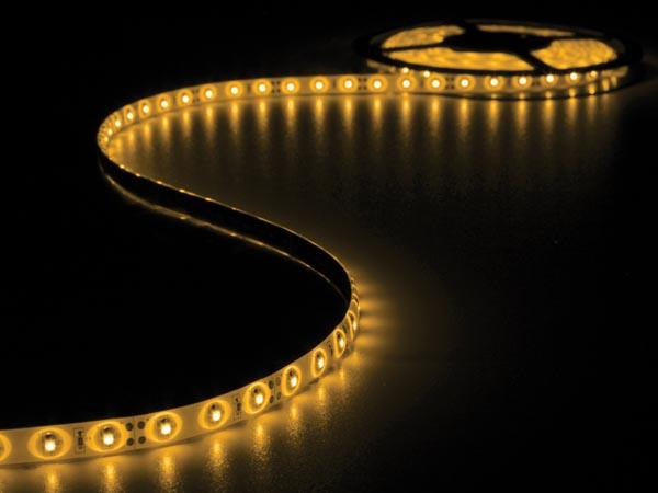 Flexible led - jaune - 300 led - 5m x 8mm - 12v 24w 90lm/m