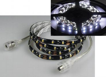 Flexible a 120 leds blanc froid alim : 12v 9w l= 2m  ip44 ( utilisation extérieure possible )