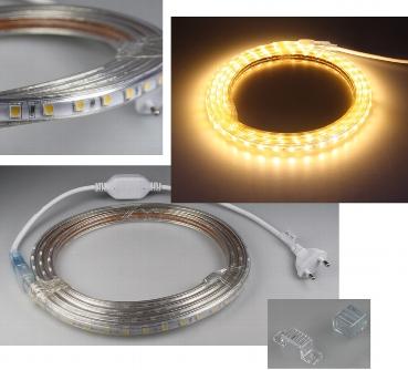 Flexible à led blanc chaud / 230vac 50w / d=50x50mm / 630 lm/m / l= 5m ip44 ( utilisation extérieure possible )