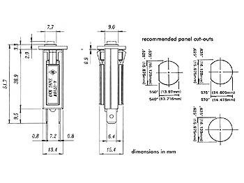 Fusible rearmable pour panneau 250v 6a