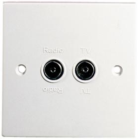 Fiche tv femelle+mâle chassis mural avec séparateur fm/tv