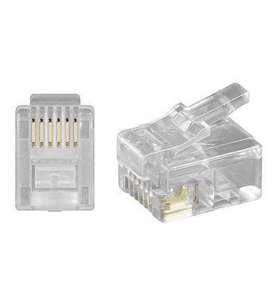 Fiche modulaire rj12 6p6c pour cable rond