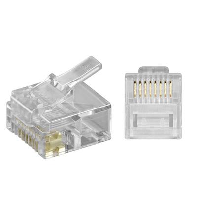 Lot de 10 x fiche modular rj45(8p /8c) male pour cable plat version courte