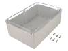 Coffret etanche ip65 en polycarbonate - gris clair avec couvercle transparent 240 x 160 x 90mm