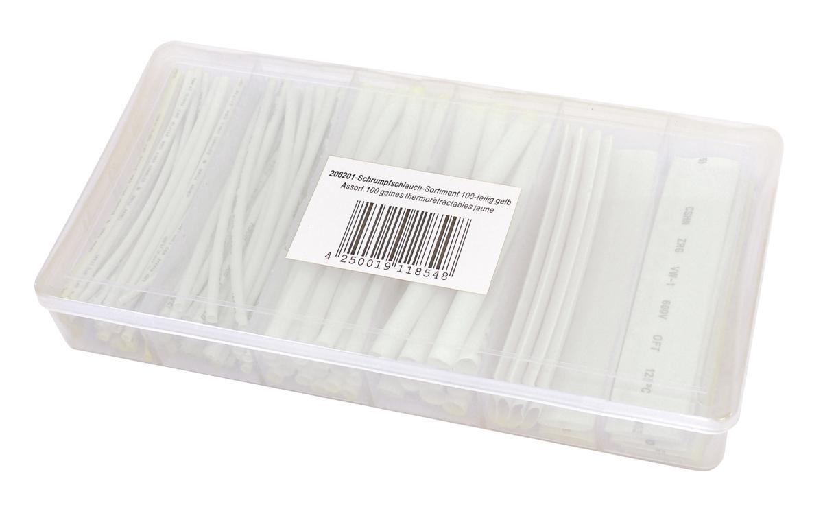 Assortiment de 100 gaines thermorétractables blanches