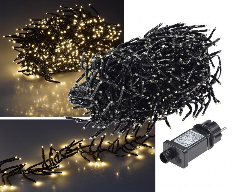 Guirlande à 600 leds  blanc chaud ip44 l=6m