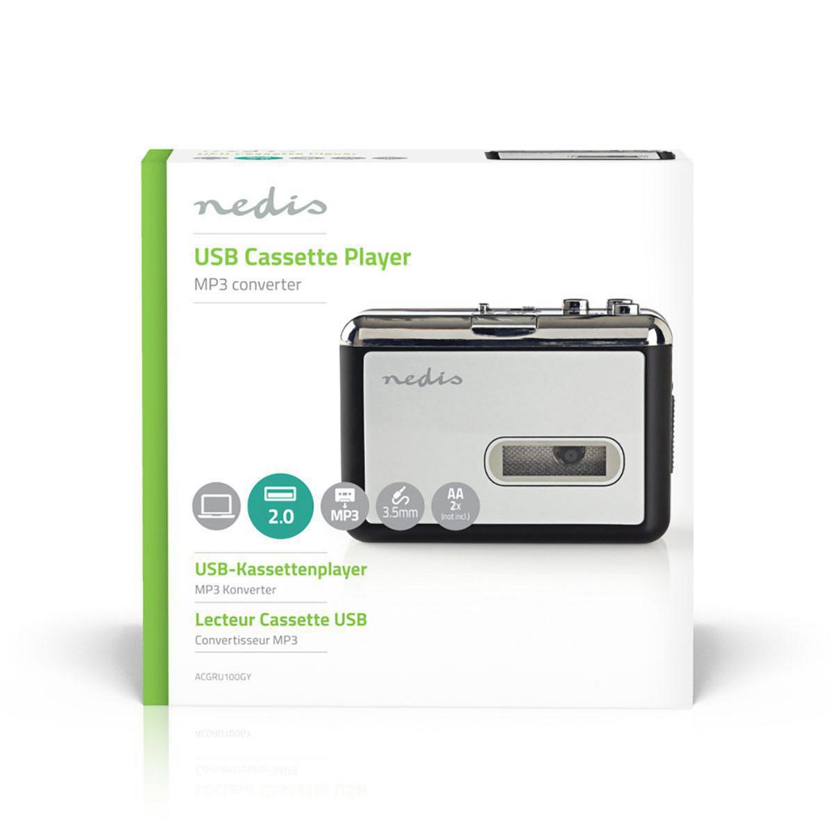 Convertisseur usb cassette-mp3 portable | avec câble usb et logiciel